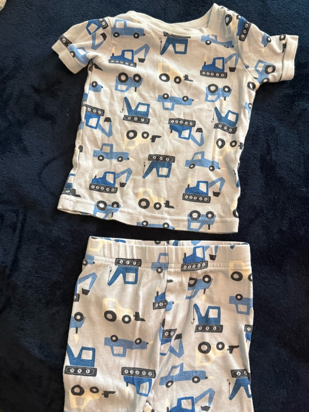 Kids Blue Construction PJs - Short Sleeve Set